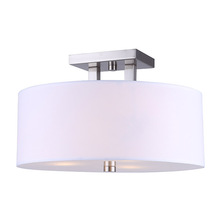 Canarm ISF578A03BN - River 3 Lt Semi-Flush mount with White Fabric Shade 