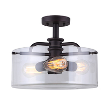 Canarm ISF679A03ORB - ALBANY 3 Lt Semi Flush, Clear Glass, 60W Type A, 14 1/2" W x 11 1/2" H