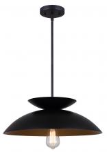  IPL786B01BK - Ziva 1 Light Pendant, Black Finish