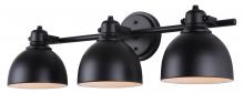  IVL622A03BK - Polo 25 in. 3 Light Matte Black Vanity with Black Metal Shade