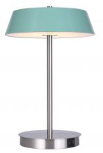 Canarm LTL263A14GRN - Jessa 14 in. Integrated LED Brushed Nickel Table Lamp with Teal Metal Shade, On/Off Touch