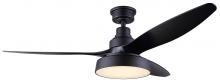 Canarm CF52ROM3BK - Roman 52 in. Indoor Matte Black Standard Ceiling Fan with Soft White Integrated LED with Remote Incl