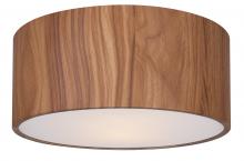  IFM318A13BKW - Dexter 13 in. 2-Light 15-Watt Mid Century Modern Matte Black Flush Mount with Faux Woodgrain Metal S