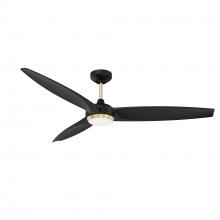 Kendal AC30656-BLK/OCB - Steltra 56 in. Matte Black & Oilcan Brass Ceiling Fan