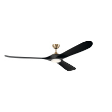 Kichler 310580CPZ - 80" Mylo Ceiling Fan with Satin Etch Cased Opal Glass in Champagne Bronze with Jet Black Wood Bl
