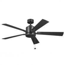 Kichler 330242SBK - 52 Inch Lucian II 5 Blade Indoor Ceiling Fan in Satin Black with Reversible Silver and Black Blades