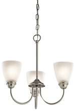 Kichler 43637NI - Jolie 18" 3 Light Mini Chandelier with Satin Etched Glass in Brushed Nickel