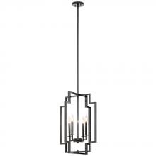 Kichler 43965MCH - Downtown Deco 25 inch 4 Light Large Foyer Pendant in Midnight Chrome