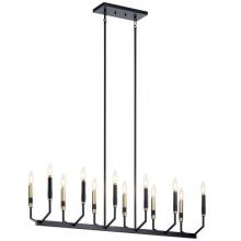 Kichler 52350BK - Armand 42.75 inch 12 Light Linear Chandelier in Black and Bronze Finish