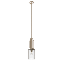 Kichler 52414PN - Kimrose™ 1 Light Mini Pendant with Clear Fluted Glass Polished Nickel and Satin Nickel