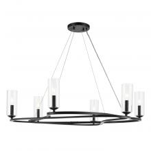 Kichler 52771BK - Harpin 37.75 Inch 6 Light Chandelier with Clear Glass in Black
