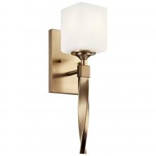 Kichler 55000CPZ - Marette 5" 1 Light Wall Sconce with Satin Etched Cased Opal Glass in Black