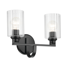 Kichler 55225BKFLU - Gioe 14.25" 2-Light Vanity Light with Clear Fluted Glass in Black