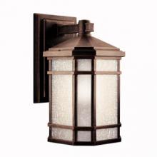 Kichler 9719PR - Cameron 14.25" 1 Light Outdoor Wall Light with Etched Linen Glass in Prairie Rock