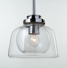  AC10050CH - Single Clear Seeded Glass Pendant (Chrome)