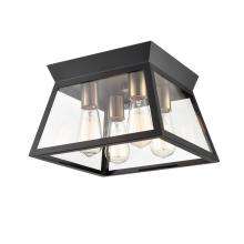  AC11853BK - Lucian 4 Light Flushmount Black and Brushed Brass