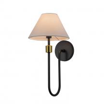 Artcraft AC12031BB - Providence 1 Light Wall Sconce, Black, Brushed Brass