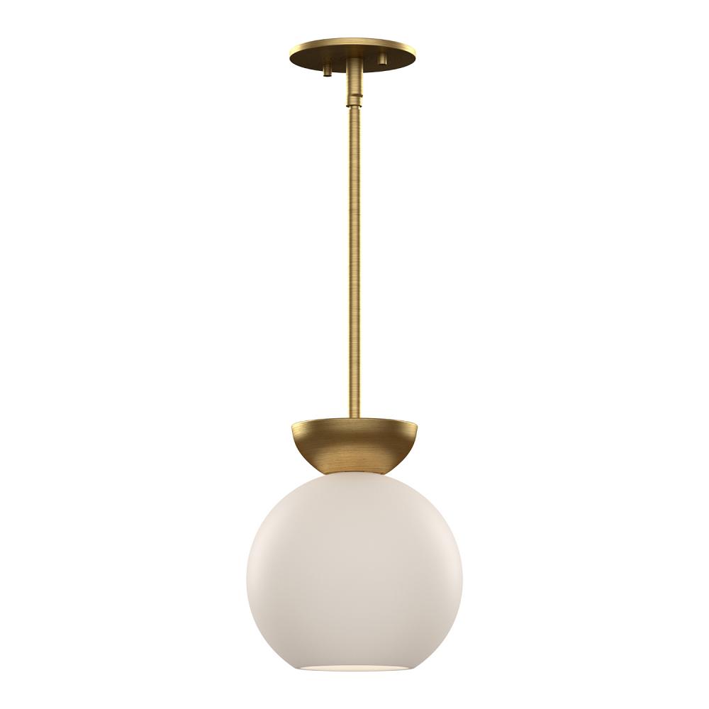Arcadia 8-in Brushed Gold/Opal Glass 1 Light Pendant