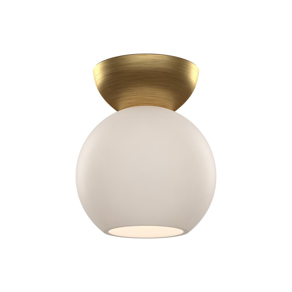Arcadia 6-in Brushed Gold/Opal Glass 1 Light Semi Flush Mount