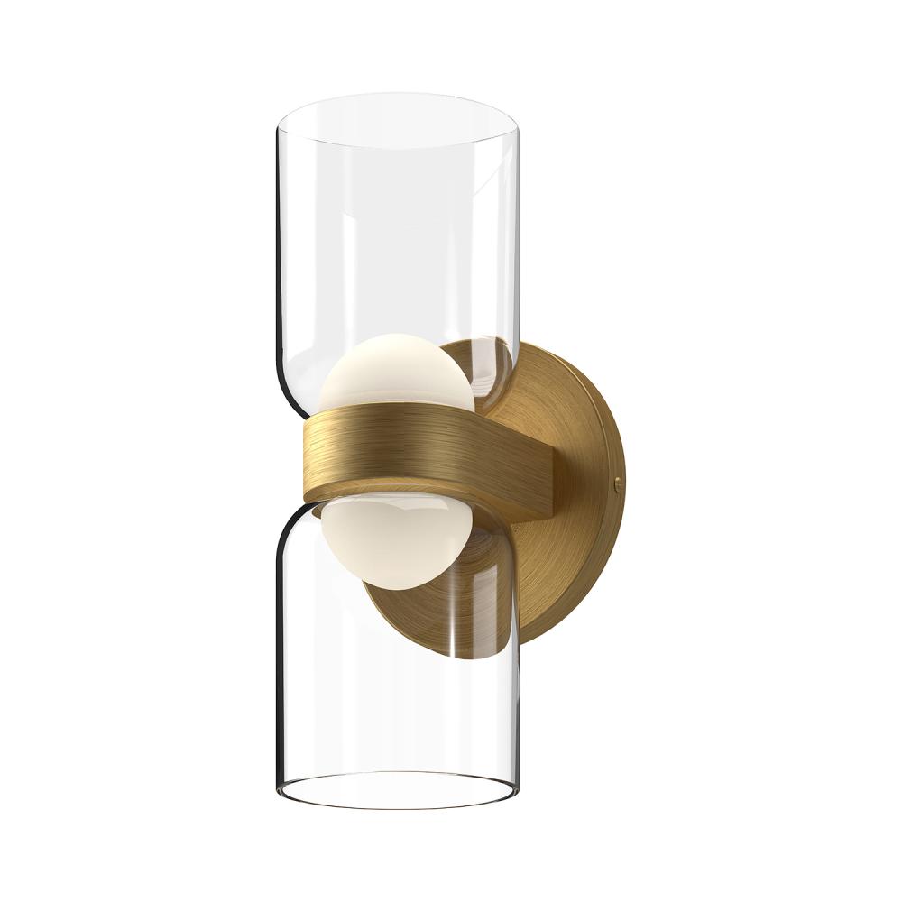 Cedar 11-in Brushed Gold/Clear LED Wall Sconce