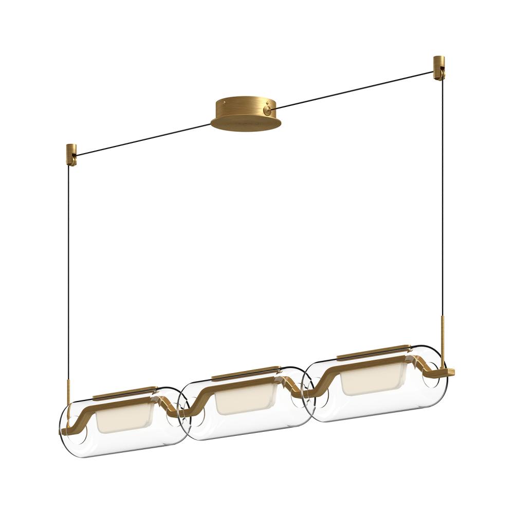 Hilo 43-in Brushed Gold LED Linear Pendant