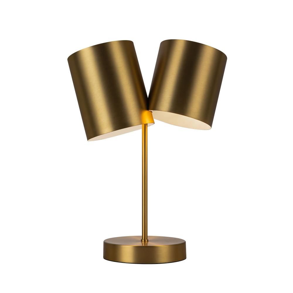 Keiko 14-in Brushed Gold 2 Lights Table Lamp