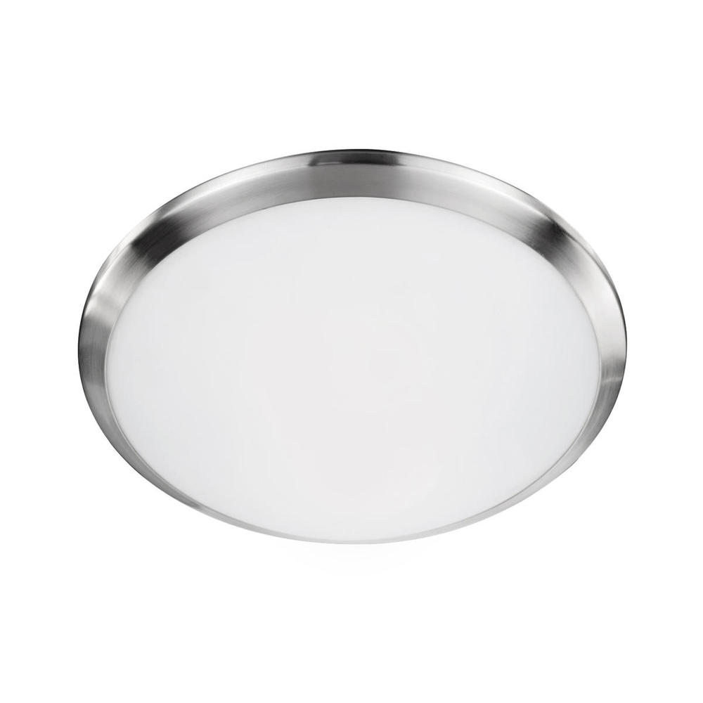 Single LED Round Flush Mount Ceiling Bushed Nickel