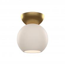 Kuzco Lighting Inc SF59706-BG/OP - Arcadia 6-in Brushed Gold/Opal Glass 1 Light Semi Flush Mount