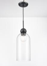  DVP37621EB-CL - Hariette 17" Clear Pendant, Black