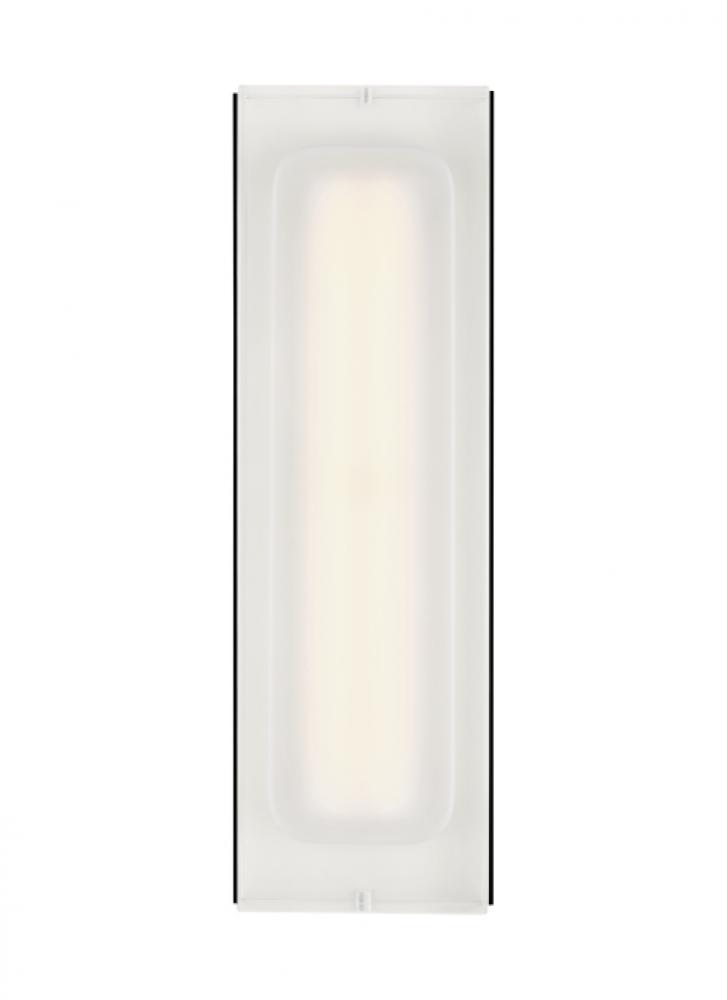 The Milley 13-inch Damp Rated 1-Light Integrated Dimmable LED Wall Sconce in Natural Brass