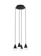 Visual Comfort & Co. Modern Collection 700TRSPCPA4RB-LED930 - Modern Cupola Dimmable LED 4-light Chandelier Ceiling Light in a Nightshade Black Finish