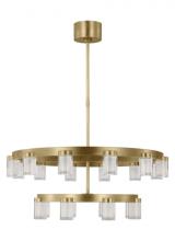 Visual Comfort & Co. Modern Collection KWCH19827NB - The Esfera Two Tier Medium 20-Light Damp Rated Integrated Dimmable LED Ceiling Chandelier in Natural