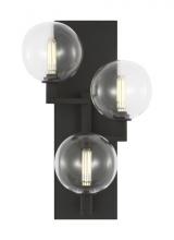 Visual Comfort & Co. Modern Collection 700WSGMBTCB - The Gambit Dry Rated Triple Damp Rated 3-Light Integrated Dimmable LED Wall Sconce in Nightshade Bla