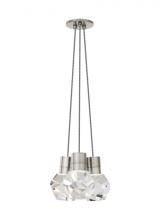 Visual Comfort & Co. Modern Collection 700TDKIRAP3IS-LED922 - Modern Kira Dimmable LED Ceiling Pendant Light in a Satin Nickel/Silver Colored Finish