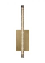 Visual Comfort & Co. Modern Collection MDWS18327NB - The Serre Small 13-inch Damp Rated 1-Light Integrated Dimmable LED Task Wall Sconce in Natural Brass