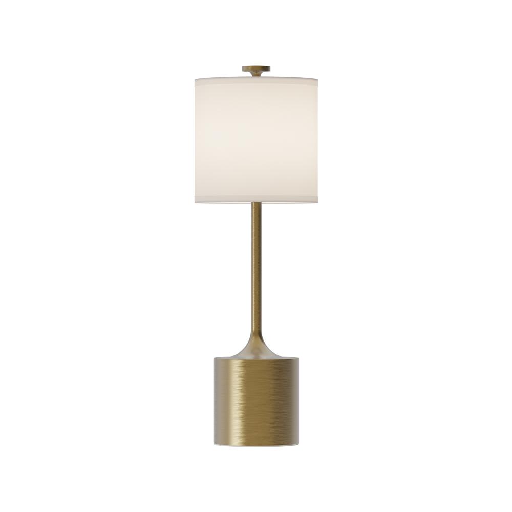 Issa 26-in Brushed Gold/Ivory Linen 1 Light Table Lamp