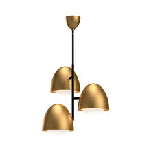  CH529024AGOP - Kenji 24-in Aged Gold/Opal Matte Glass 3 Lights Chandeliers