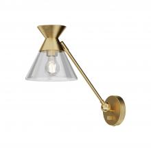  WV521008BGCL - Mauer 8-in Brushed Gold/Clear Glass 1 Light Wall/Vanity