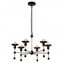  CH343625MBCN - Nadine 25-in Matte Black/Cotton 6 Lights Chandeliers