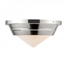  FM348010PNOP - Willard 10-in Polished Nickel/Opal Matte Glass 1 Light Flush Mount