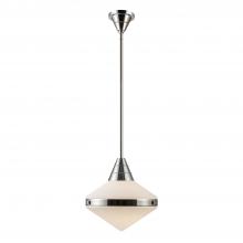  PD348114PNOP - Willard 14-in Polished Nickel/Opal Matte Glass 1 Light Pendant