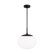 Visual Comfort & Co. Studio Collection EP1341AI - Lune modern mid-century large indoor dimmable 1-light pendant in an aged iron finish and milk white