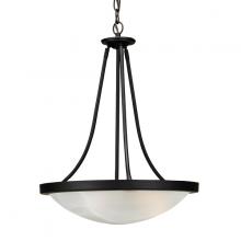 Russell Lighting 134-615/BLK - Monroe - 3 Light 15" Pendant in Black and Faux Alabaster Glass