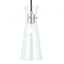 Russell Lighting 219-001/SG/CL - Pilsner - Pendant Light in Softy Gold with Clear Glass