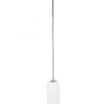 Russell Lighting 229-501/ST/CHR - Iris - 1 light Pendant in Chrome and Opal Glass