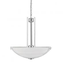 Russell Lighting 229-520/CHR - Iris - Large Pendant in Chrome with Op;a Glass