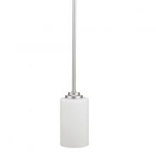Russell Lighting 229-701/ST - Iris - Pendant in Brushed Chrome with Opal Glass
