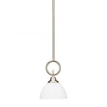 Russell Lighting 289-701/ST/BCH - Yorkshire - Single pendant in Brushed Chrome with Opal Glass
