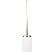 Russell Lighting 296-701/ST/BCH - Brockhurst Brushed Chrome Mini pendant with Opal Glass.  1 x 100w M