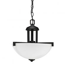 Russell Lighting 329-614D/BLK - Iris - Large Pendant in Black with Opal Glass